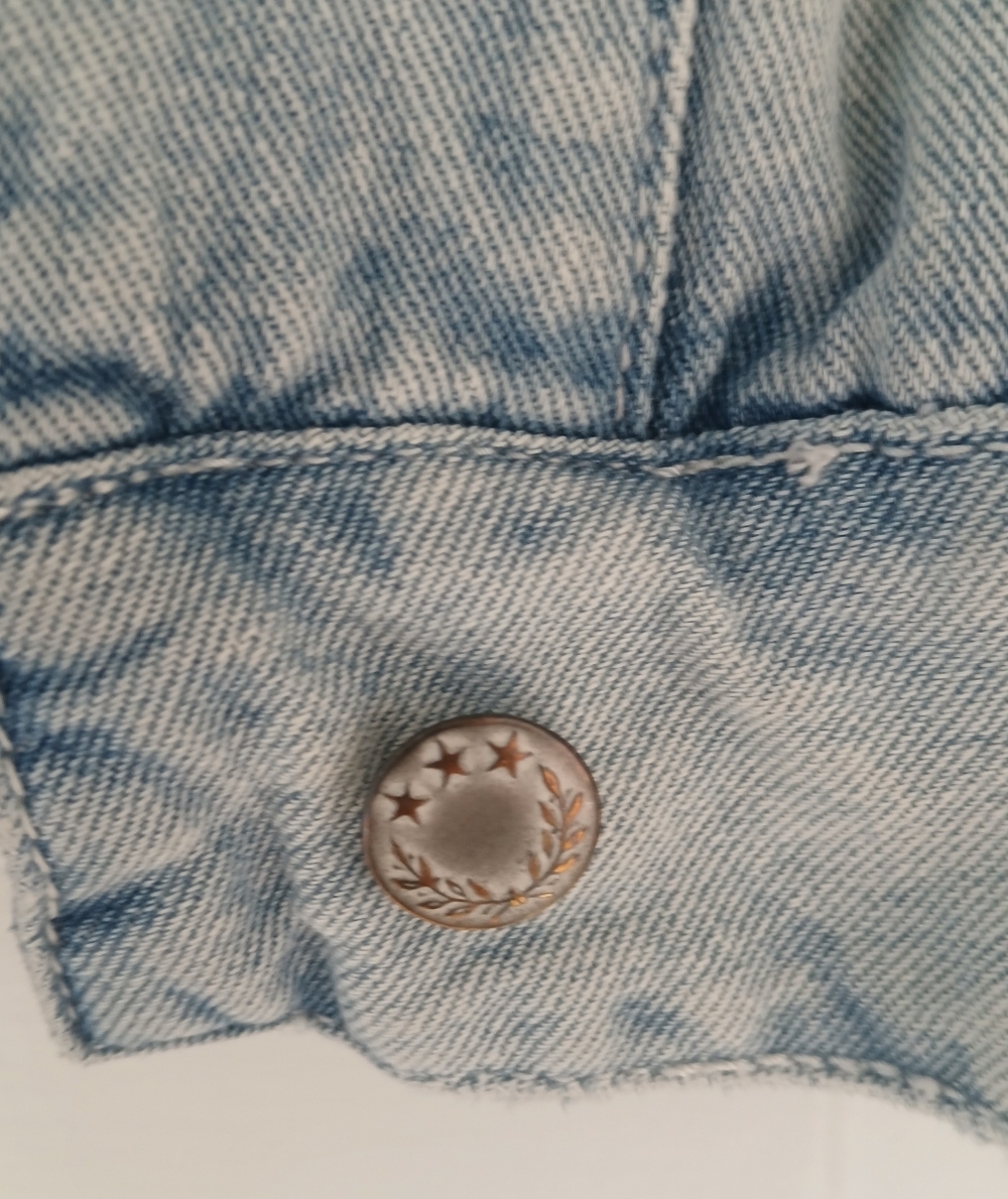 Free People Light Wash Denim Jacket Crop Small S - Picture 13 of 15